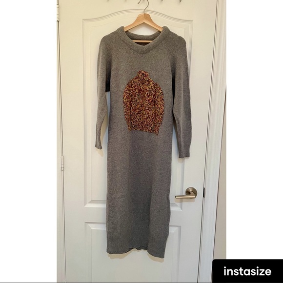 Long Sweater Dress 100% Wool - Picture 2 of 3